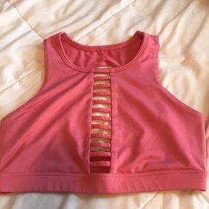 Forever 21 pink caged sports bra